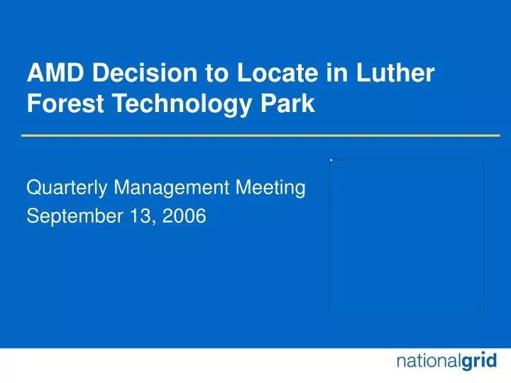 amd decision to locate in luther forest technology park