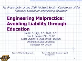 Engineering Malpractice: Avoiding Liability through Education