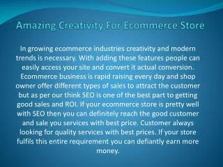 Amazing Creativity For Ecommerce Store
