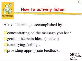 How to actively listen: