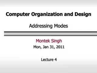 Computer Organization and Design Addressing Modes