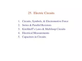 25. Electric Circuits