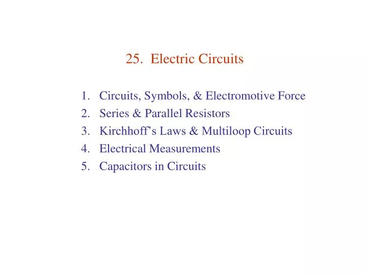 25 electric circuits