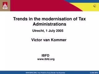 Trends in the modernisation of Tax Administrations
