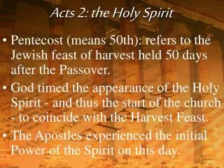 Acts 2: the Holy Spirit