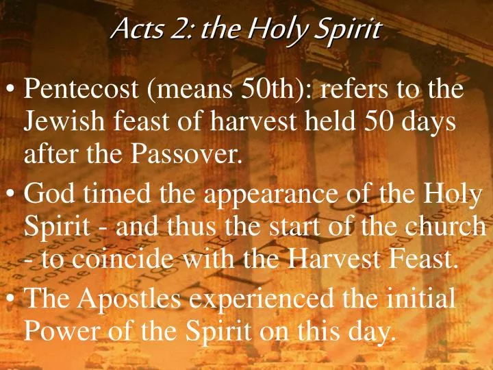 acts 2 the holy spirit
