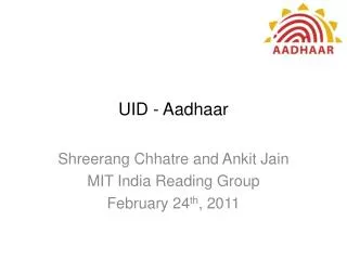 UID - Aadhaar