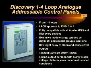 Discovery 1-4 Loop Analogue Addressable Control Panels