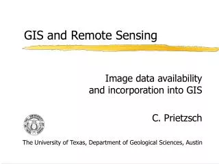 GIS and Remote Sensing