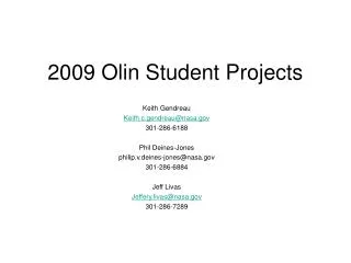 2009 Olin Student Projects