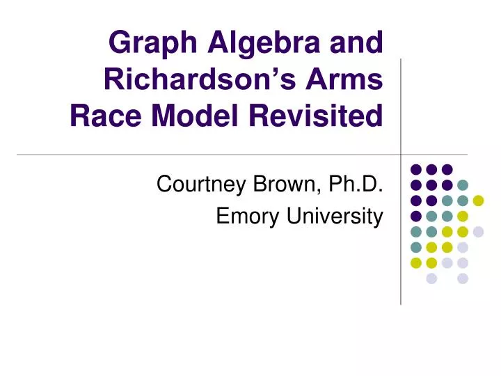 graph algebra and richardson s arms race model revisited