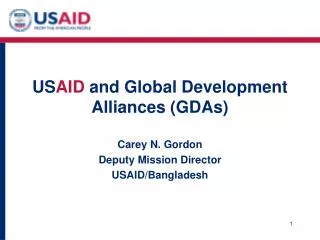 US AID and Global Development Alliances (GDAs)