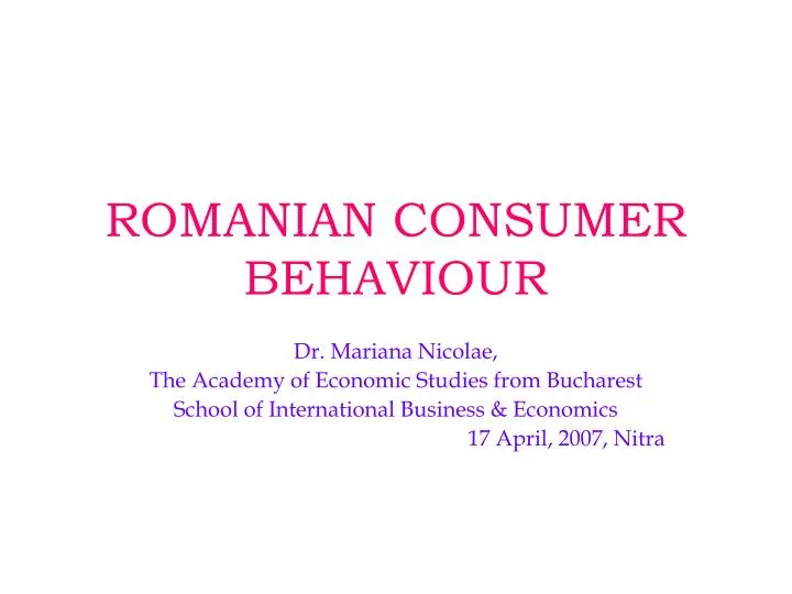 romanian consumer behaviour