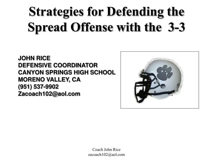 strategies for defending the spread offense with the 3 3