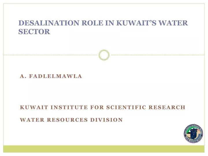 desalination role in kuwait s water sector