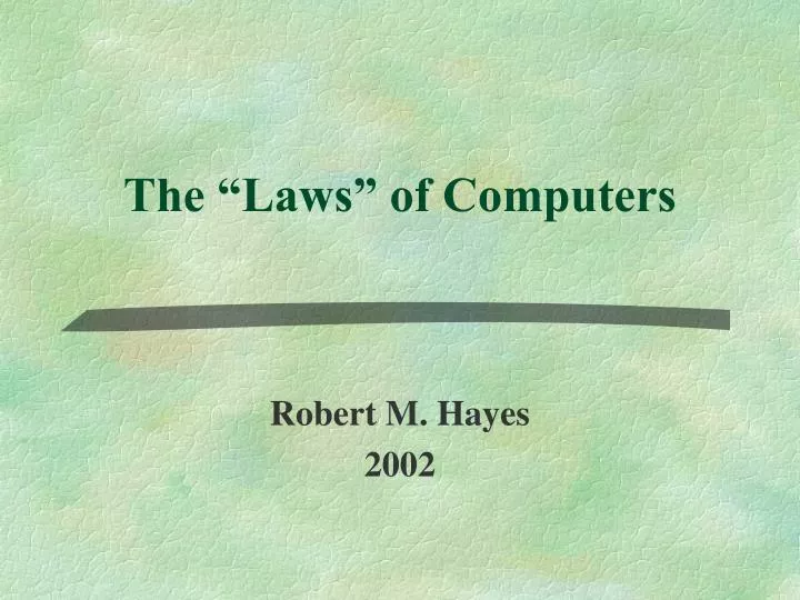 the laws of computers