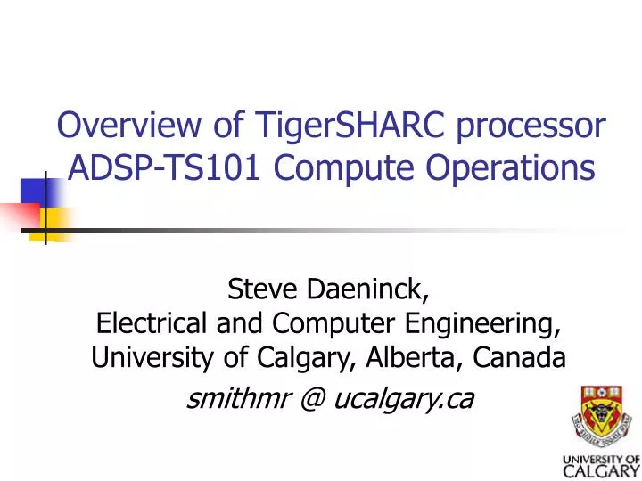 overview of tigersharc processor adsp ts101 compute operations