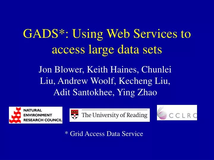 gads using web services to access large data sets
