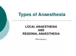 Types of Anaesthesia