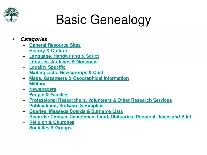 basic genealogy