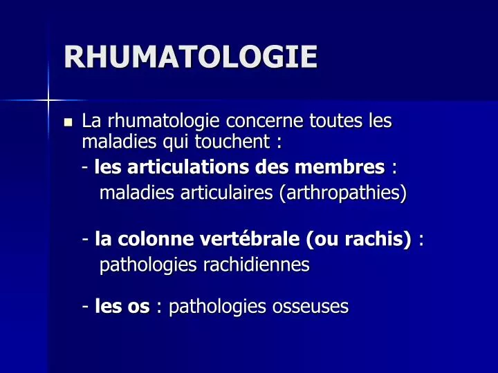 rhumatologie