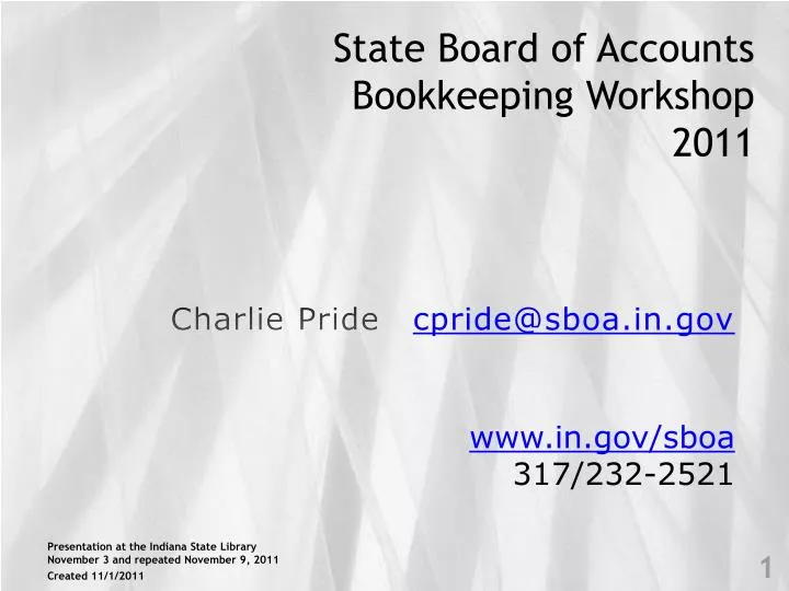 state board of accounts bookkeeping workshop 2011