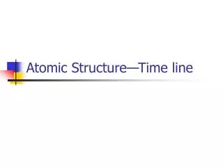 Atomic Structure—Time line