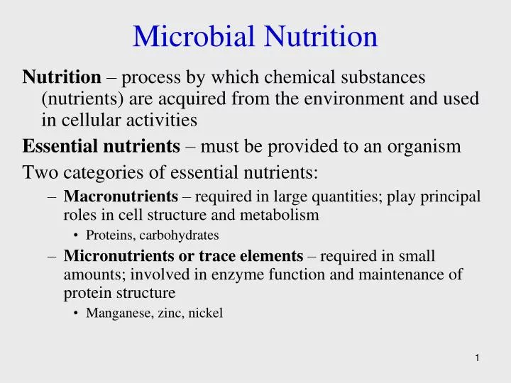 microbial nutrition