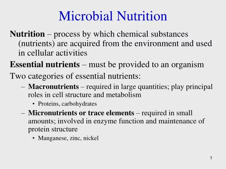 PPT - Microbial Nutrition PowerPoint Presentation, Free Download - ID ...