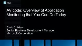 AVIcode : Overview of Application Monitoring that You Can Do Today