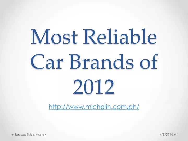 most r eliable car brands of 2012