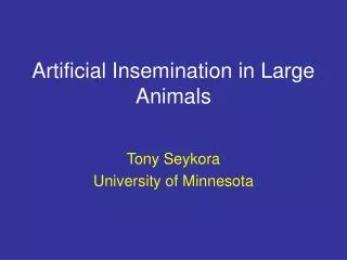 Artificial Insemination in Large Animals