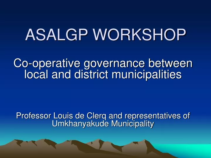 asalgp workshop