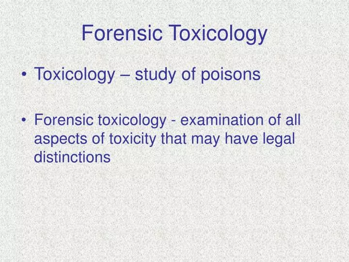 forensic toxicology