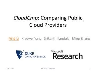 CloudCmp : Comparing Public Cloud Providers