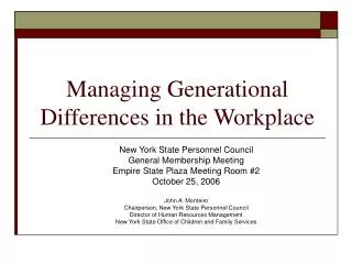 Managing Generational Differences in the Workplace