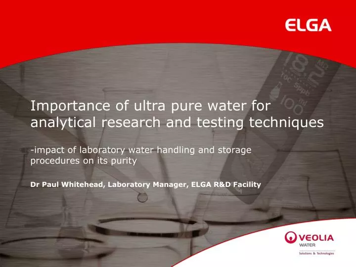 importance of ultra pure water for analytical research and testing techniques
