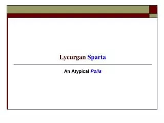 Lycurgan Sparta