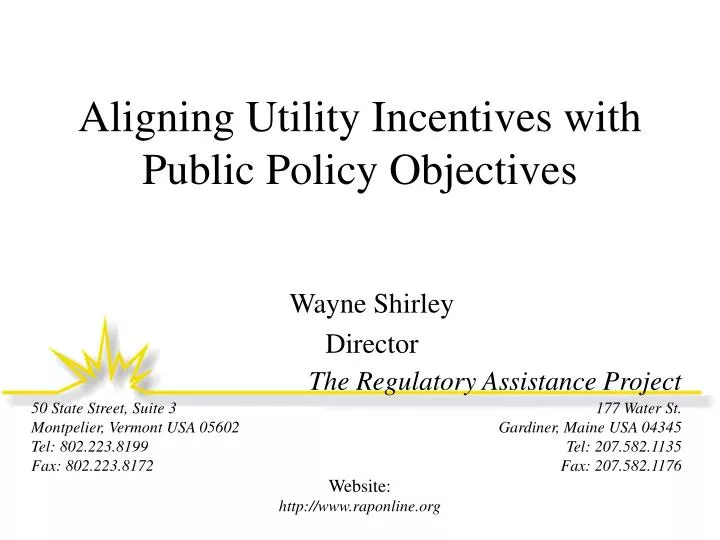 aligning utility incentives with public policy objectives