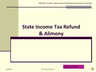 State Income Tax Refund &amp; Alimony