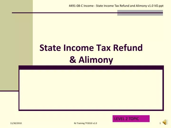state income tax refund alimony