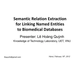 Semantic Relation Extraction for Linking Named Entities to Biomedical Databases