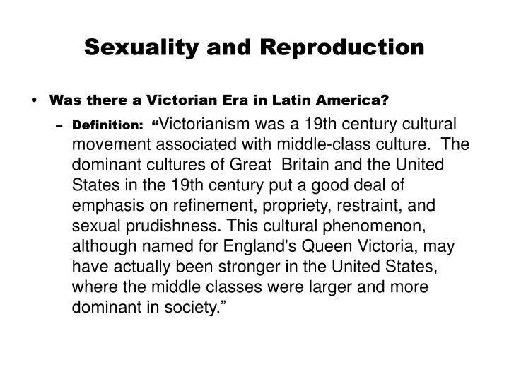 sexuality and reproduction