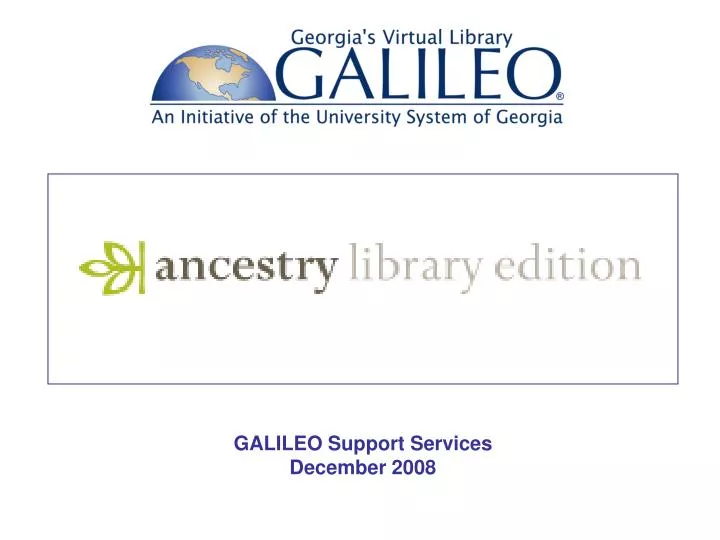 galileo support services december 2008