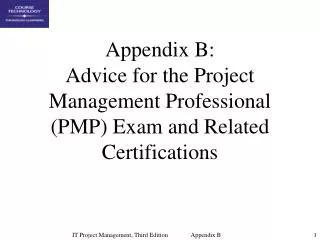 Appendix B: Advice for the Project Management Professional (PMP) Exam and Related Certifications