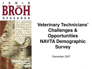 Veterinary Technicians’ Challenges &amp; Opportunities NAVTA Demographic Survey