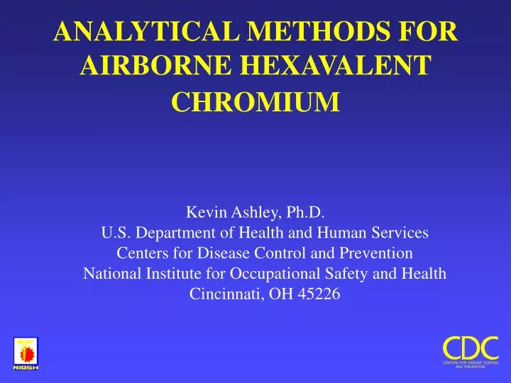 analytical methods for airborne hexavalent chromium
