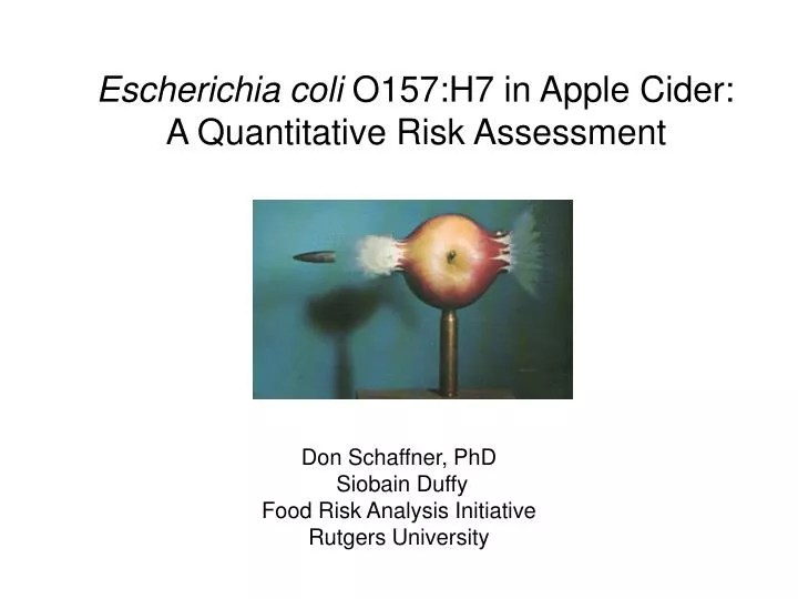escherichia coli o157 h7 in apple cider a quantitative risk assessment