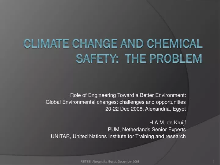 climate change and chemical safety the problem