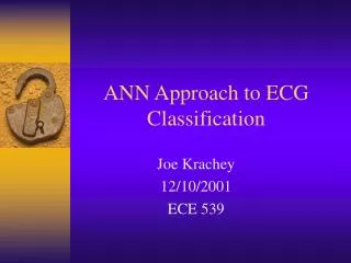 ANN Approach to ECG Classification